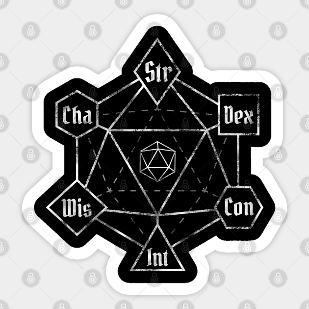 DnD Dice Ability Diagram Dungeons And Dragons Sticker TeePublic